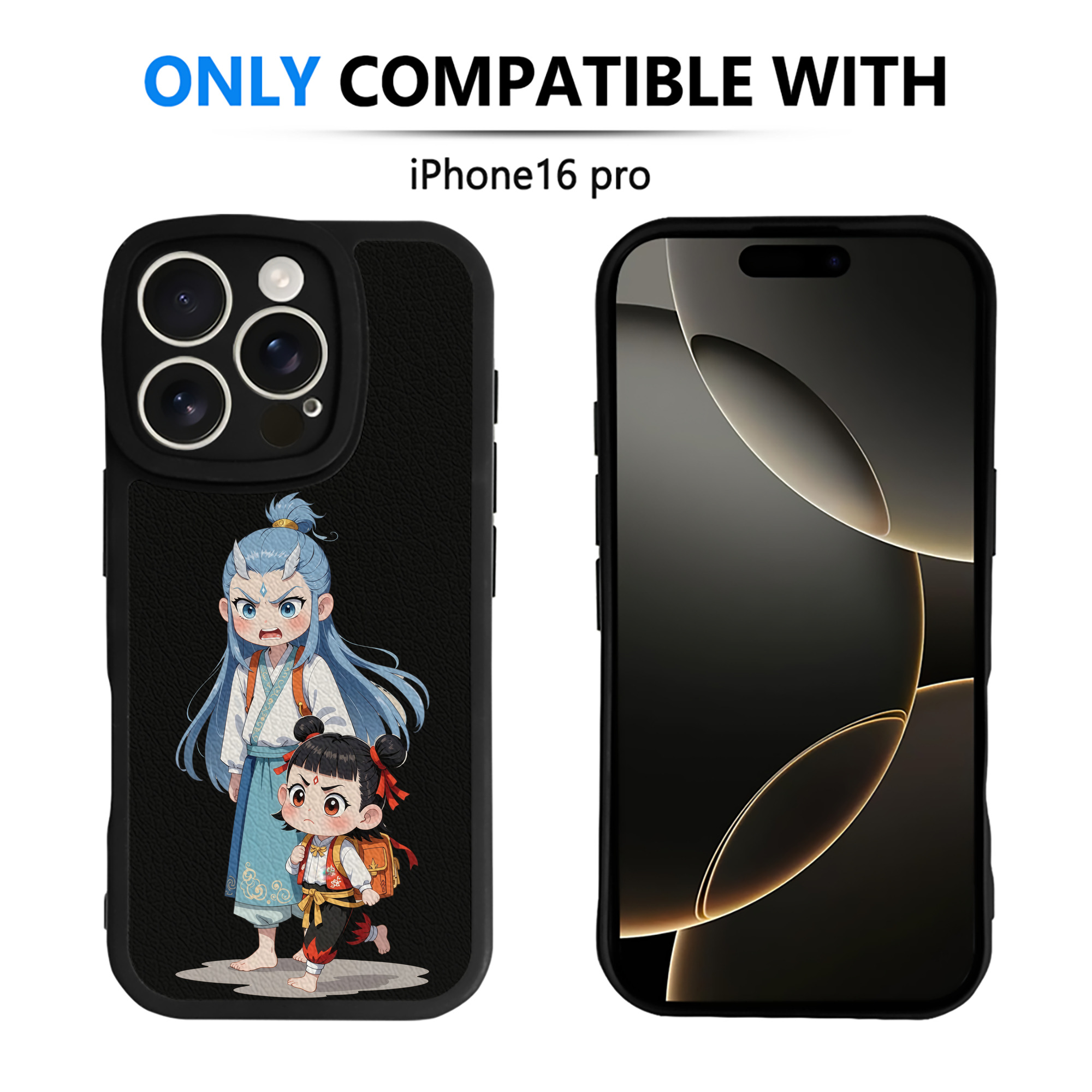 （画像用） Ne Zha 2 ナタ 魔童の大暴れ 【iPhone 16シリーズ対応】シリコンスマホケース（レザー調） 材質：シリコン